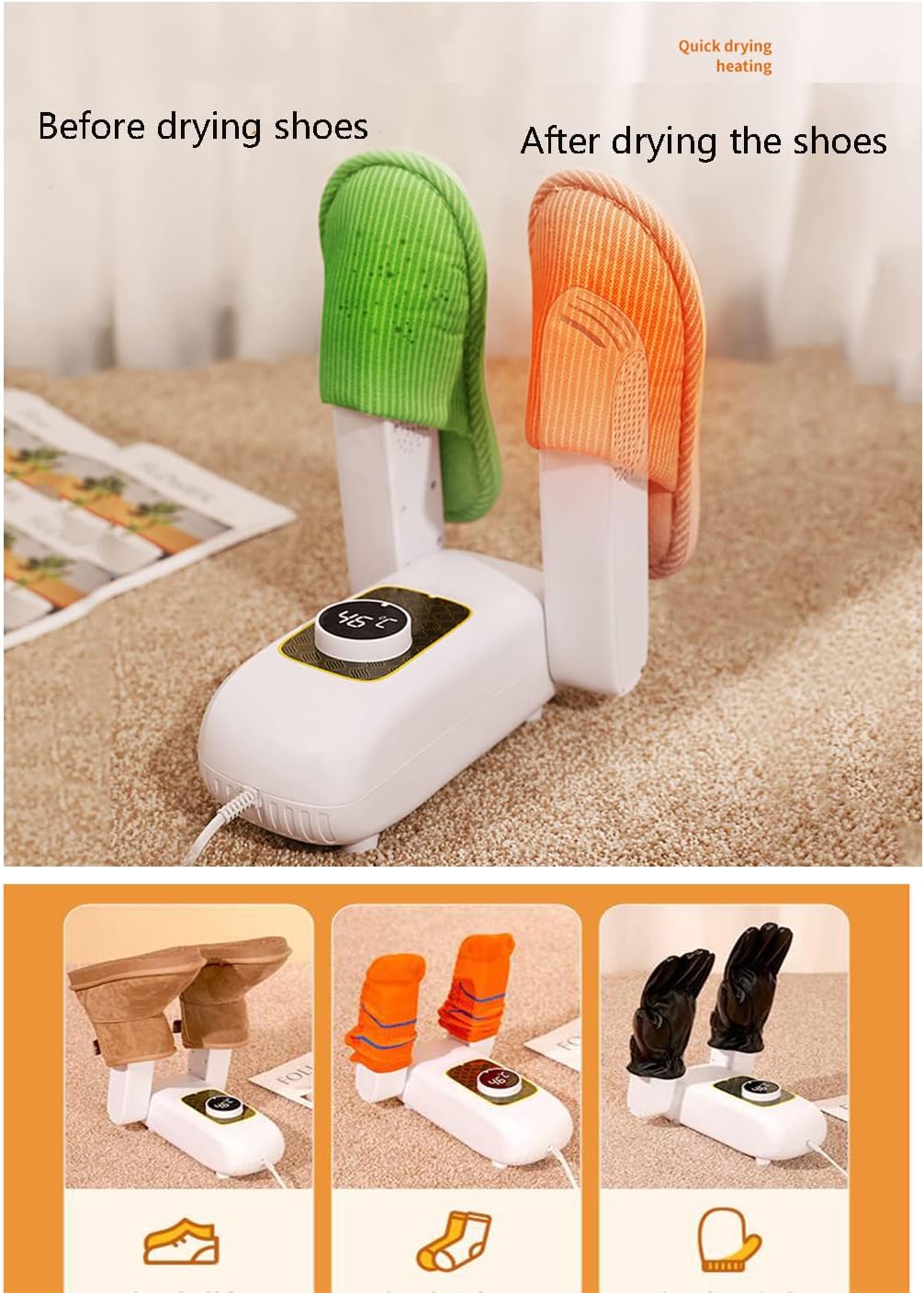 Secador Eléctrico De Zapatos Inteligente Ozono Desodorizació
