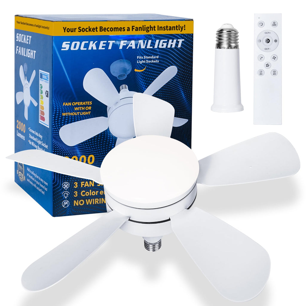 Bombilllo SoFan 2-en-1: Ventilador de Techo LED con Instalación Instantánea