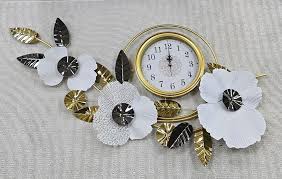 Reloj de Pared Mural Artístico Muran Dorado - Diseño Floral y Botánico